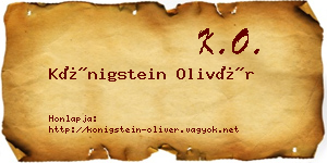 Königstein Olivér névjegykártya